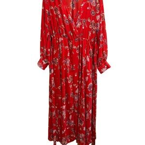 Floral Red Maxi Dress